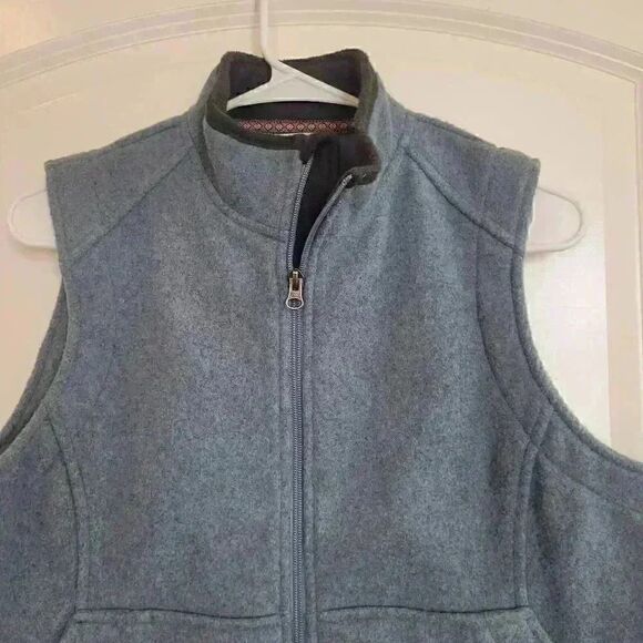 Royal Robbins Women's Heather Blue Polyester Felted Zip Front Vest - Picture 7 of 9